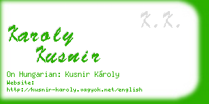 karoly kusnir business card